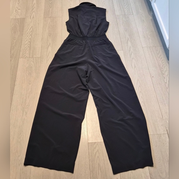 Athleta Sleeveless Collared Wide-Leg Jumpsuit in Dark Blue - Picture 2 of 5